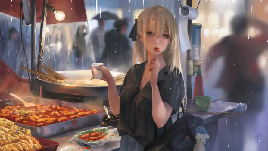 4k美女壁纸-雨 - 桌面-免费下载「哲风壁纸」