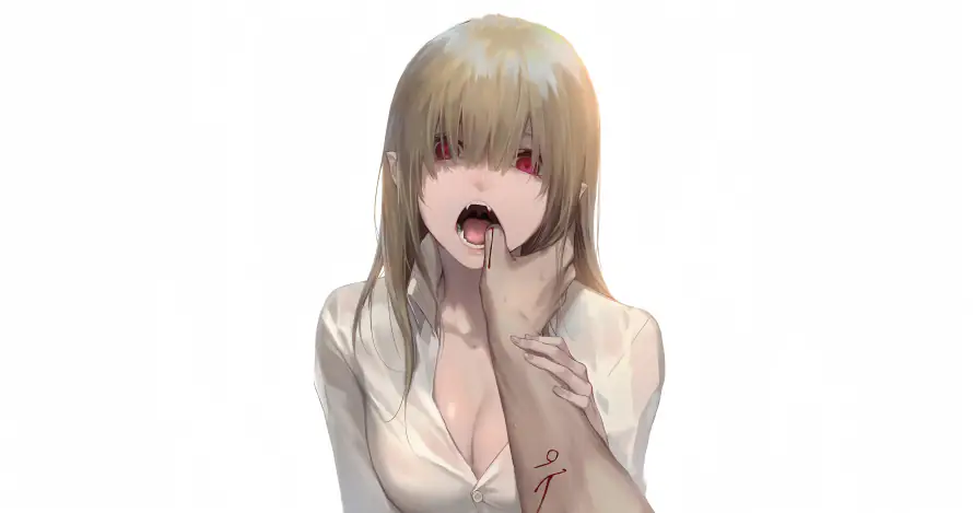 5k尖牙壁纸-动漫少女 - 桌面-免费下载「哲风壁纸」