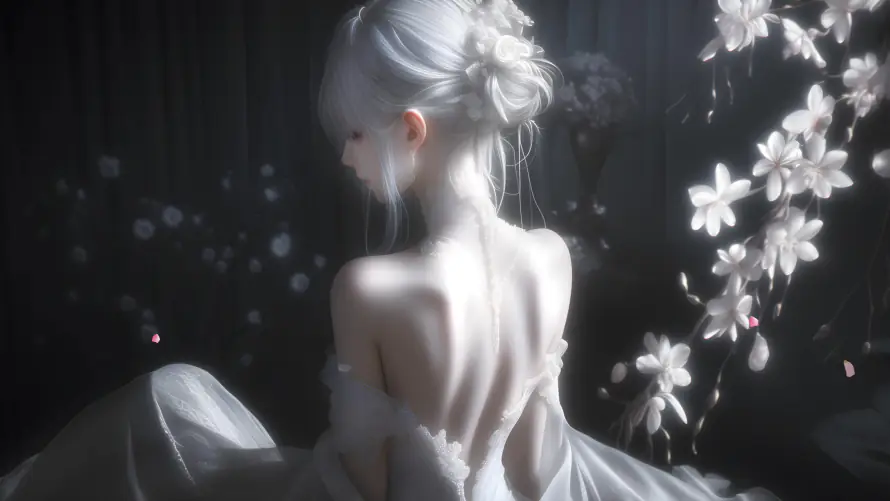 4k白花壁纸-美女 - 桌面-免费下载「哲风壁纸」