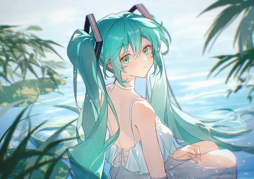 4k初音壁纸-水中 - 桌面-免费下载「哲风壁纸」