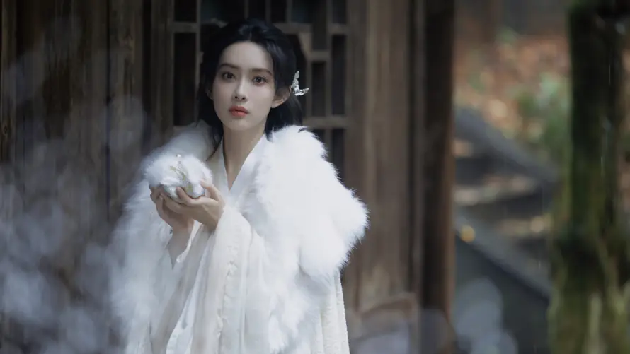 4k古装壁纸-白衣 - 女明星-孟子义「哲风壁纸」