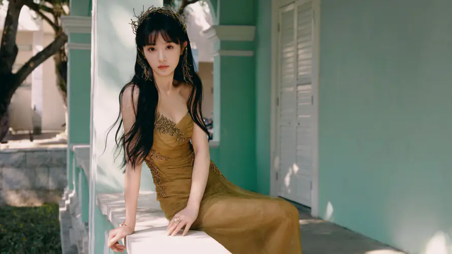 4k女明星壁纸 - 田曦薇 - 优雅写真 - 金色长裙「哲风壁纸」 4k女明星壁纸 - 田曦薇 - 优雅写真 - 金色长裙「哲风壁纸」