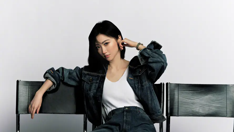 3k景甜壁纸-女明星 - 时尚造型-牛仔外套「哲风壁纸」