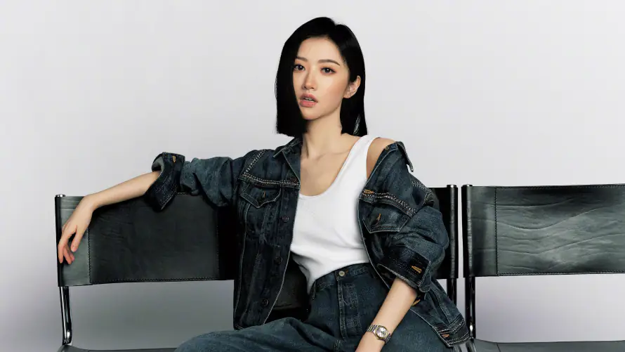 3k景甜壁纸-女明星 - 时尚造型-牛仔外套「哲风壁纸」