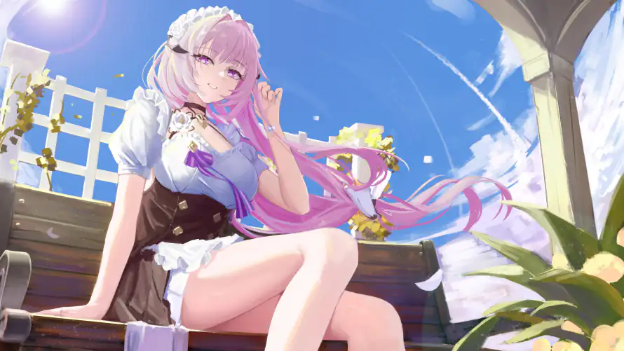 6k可爱壁纸-爱莉 - 性感少女-户外场景「哲风壁纸」