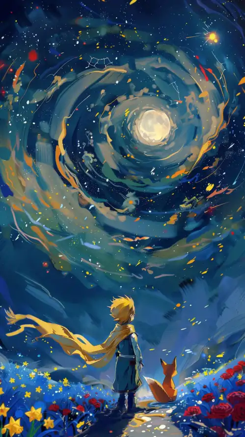 4k狐狸壁纸 - 二次元 - 小王子 - 梦幻星空「哲风壁纸」