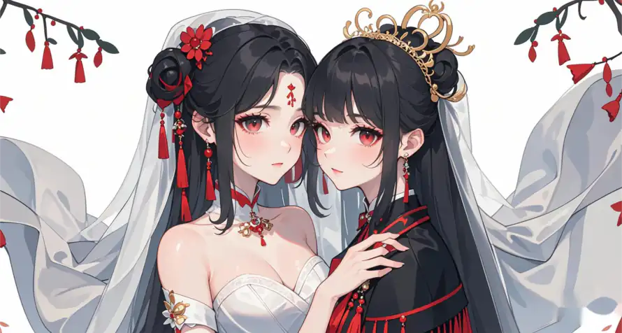 2k双人壁纸-古风 - 唯美-新娘「哲风壁纸」