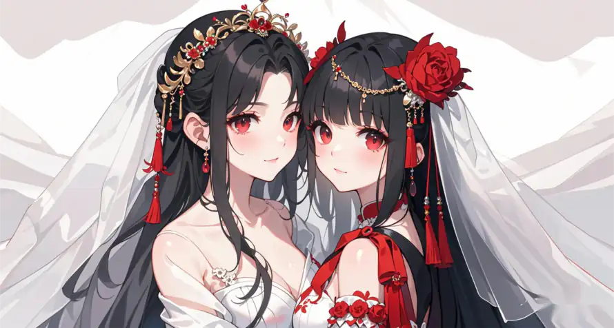 2k双人壁纸-唯美 - 婚纱-二次元「哲风壁纸」