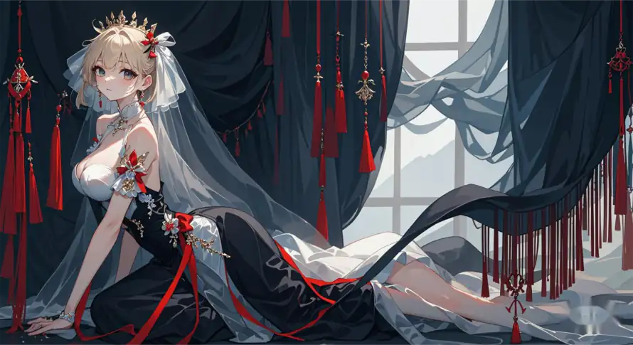 2k唯美壁纸-婚纱 - 插画-时尚「哲风壁纸」