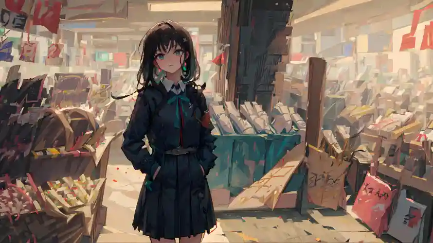 4kAI壁纸-动漫 - 制服少女-动漫人物「哲风壁纸」