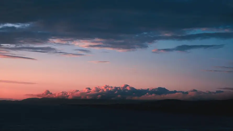 6k远山壁纸-天空背景 - 粉色夕阳-免费下载「哲风壁纸」