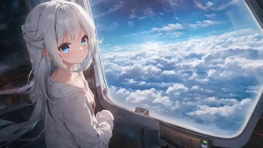 4k£¥壁纸-云海 - 天空-动漫少女「哲风壁纸」