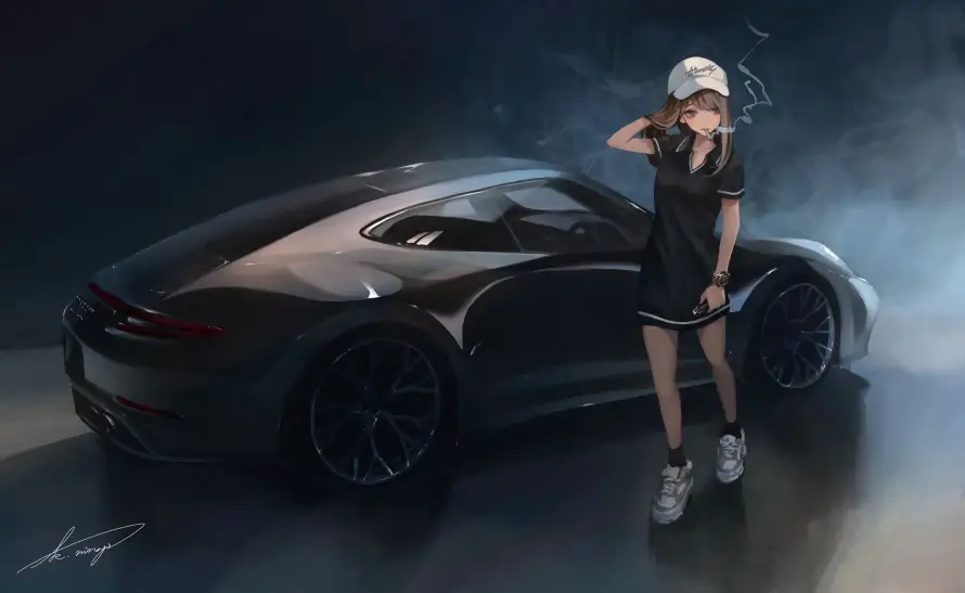 8k时尚壁纸-汽车 - 美女-跑车「哲风壁纸」