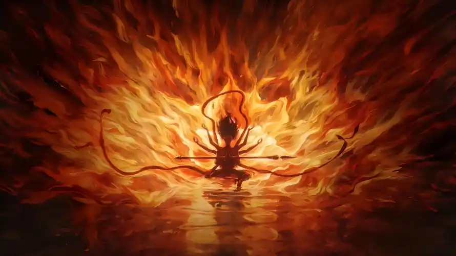 8k哪吒壁纸-火焰 - 特效-动画形象「哲风壁纸」