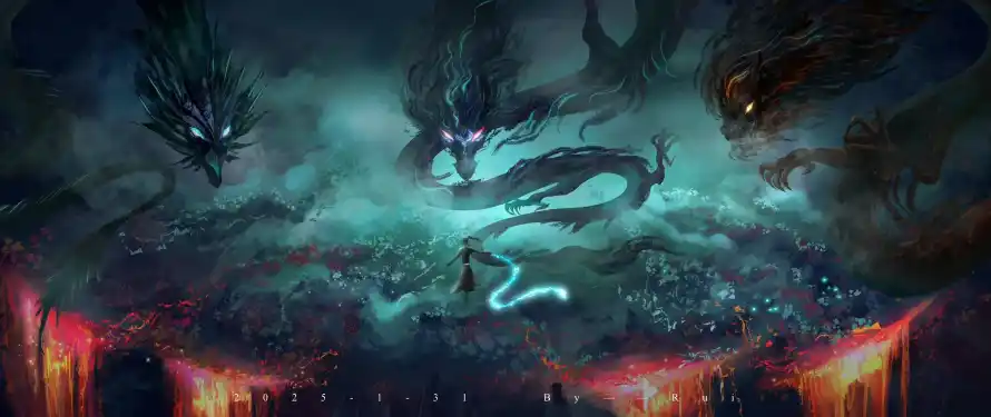 3k三龙壁纸-带鱼屏 - 战三龙-申公豹「哲风壁纸」