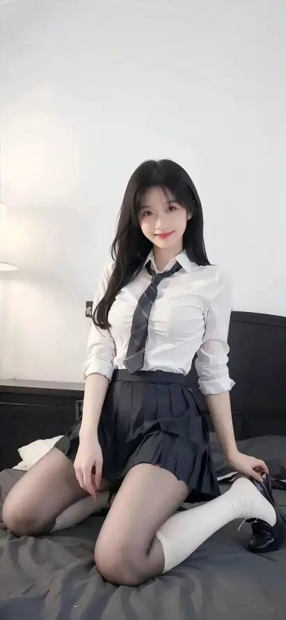 4k制服壁纸 - 美女 - 大长腿 - 甜美风「哲风壁纸」