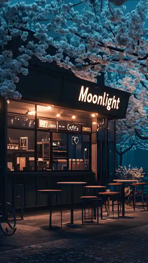 4k咖啡壁纸 - 夜景 - 店铺 - 梦幻「哲风壁纸」
