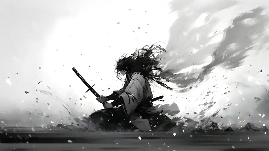 2k古风壁纸-战斗 - 武士-水墨「哲风壁纸」