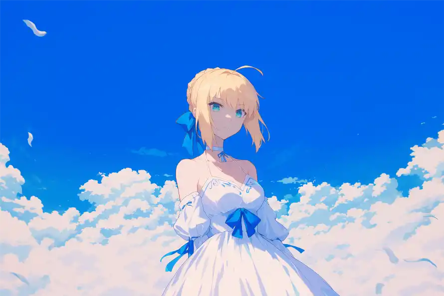 5k云端壁纸-少女 - 亚瑟王-Fate「哲风壁纸」
