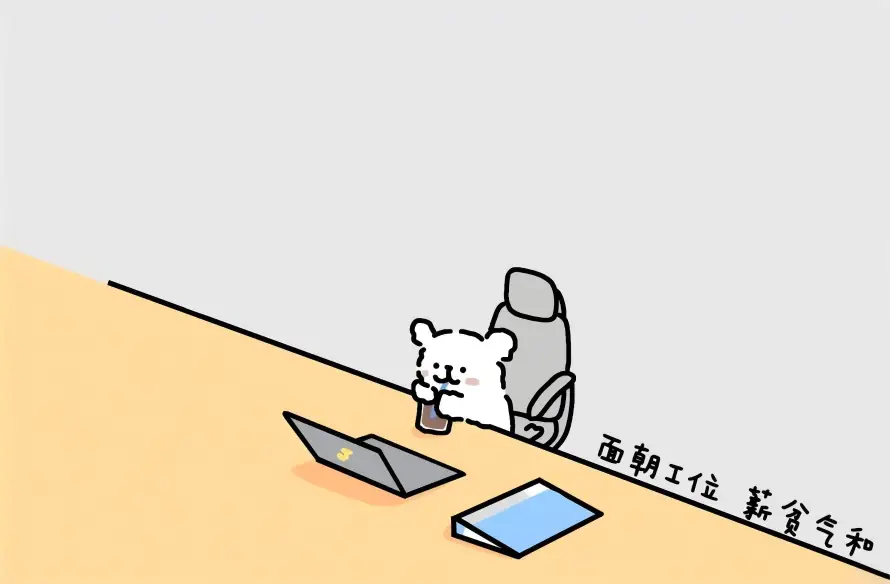 3k卡通壁纸-小熊 - 文字-打工人「哲风壁纸」