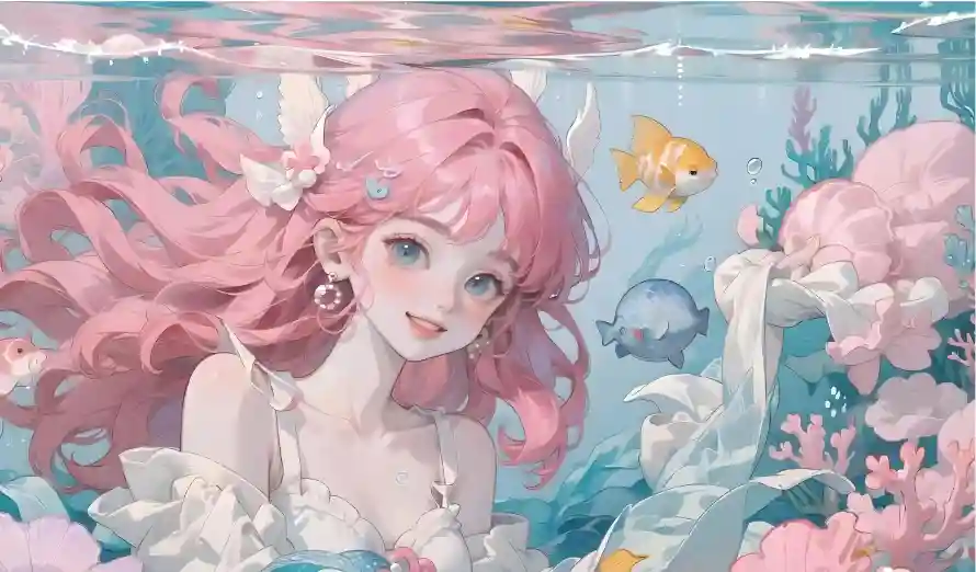6k动漫壁纸-少女 - 海底-美人鱼「哲风壁纸」