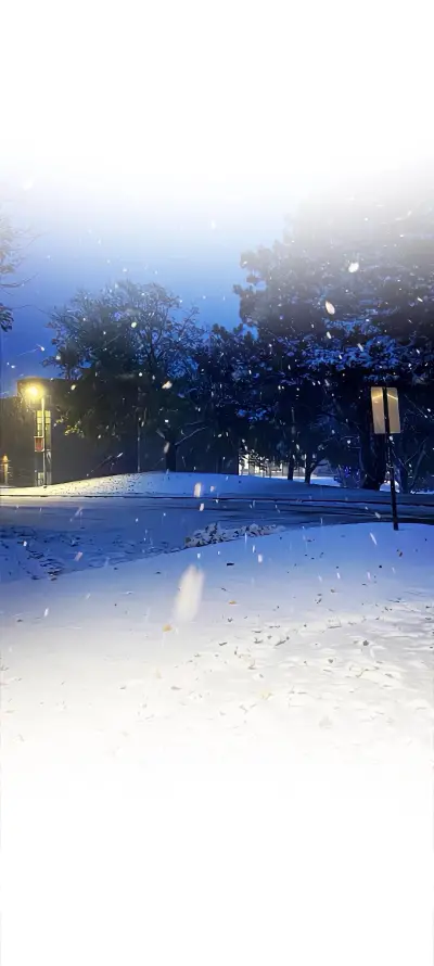 4k夜晚壁纸 - 插画 - 雪地 - 雪夜「哲风壁纸」