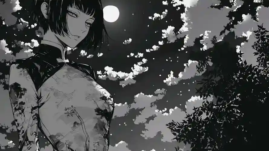 4k天空壁纸-插画 - 月夜-树木「哲风壁纸」