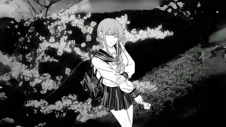 4k插画壁纸-背景 - 黑白-动漫少女「哲风壁纸」