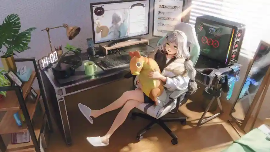 3k动画壁纸-插画 - 玩偶-动漫少女「哲风壁纸」