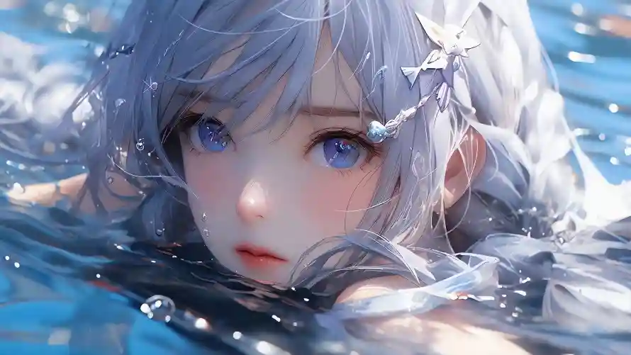 4k动漫壁纸-蓝眼睛 - AI美女-水中少女「哲风壁纸」 4k动漫壁纸-蓝眼睛 - AI美女-水中少女「哲风壁纸」