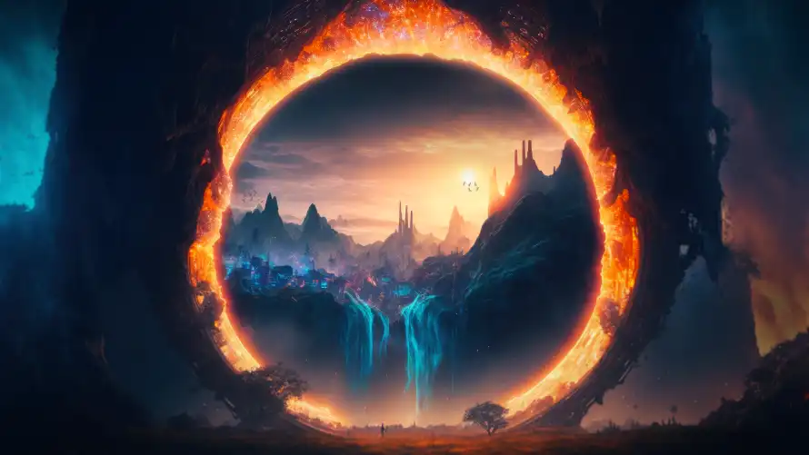 4k科幻壁纸-自然 - 奇幻空间-时空之门「哲风壁纸」
