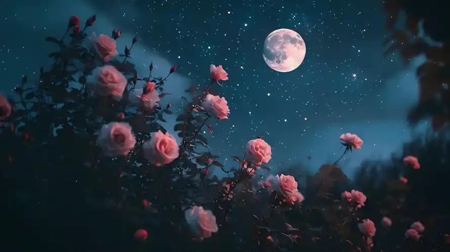 8k夜景壁纸-星空 - 月亮-梦幻「哲风壁纸」