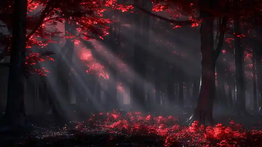 6k光影壁纸-枫叶 - 森林-梦幻森林「哲风壁纸」