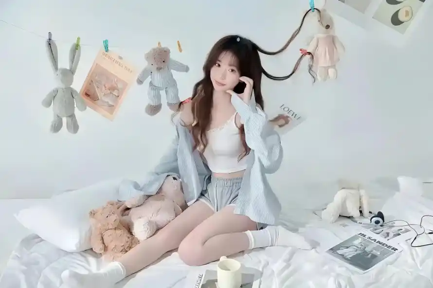 5k美女壁纸-可爱风 - 小清新-卧室场景「哲风壁纸」