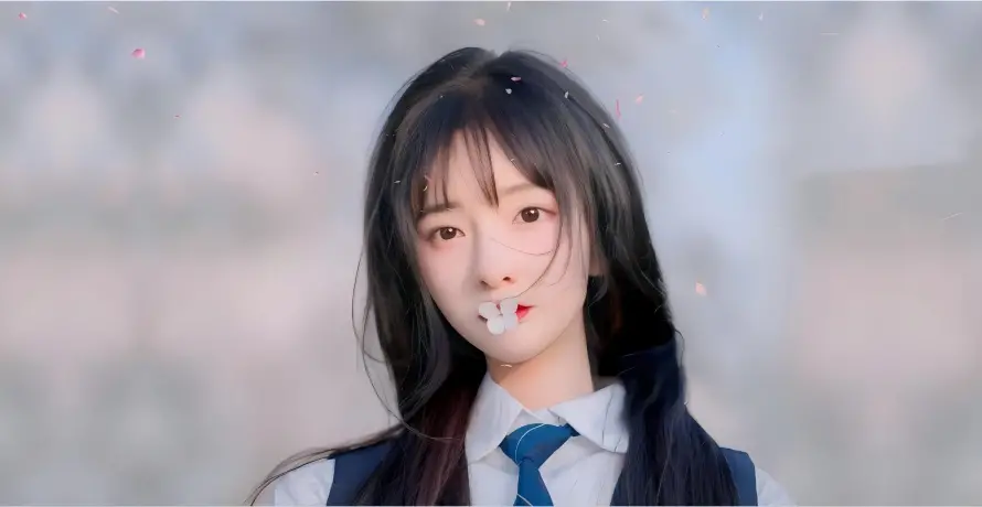 3k制服壁纸-少女 - 美女-长发「哲风壁纸」