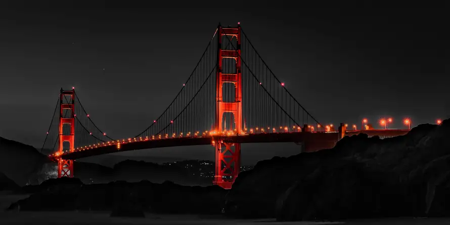 4k建筑壁纸-建筑夜景 - 桥梁夜景-灯火夜景「哲风壁纸」
