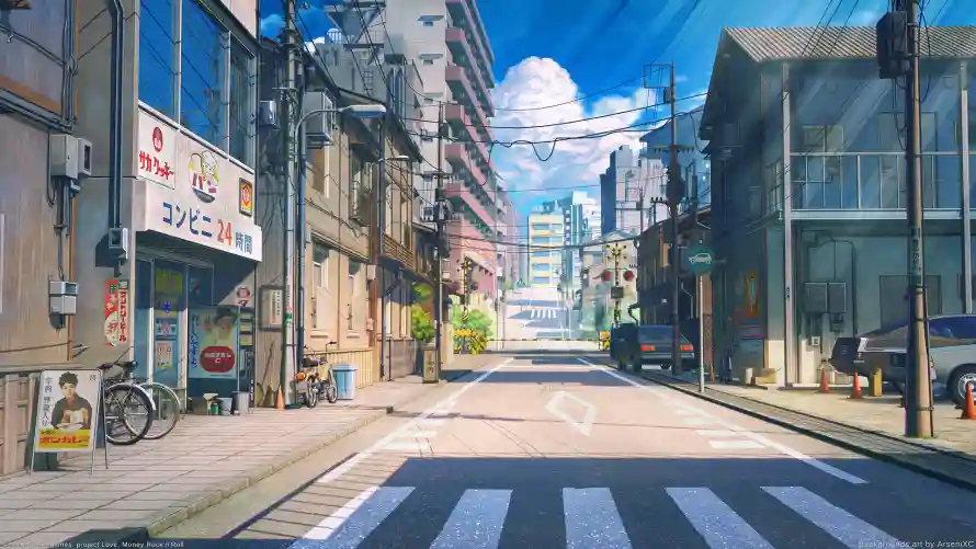 2k日系壁纸-街道 - 动漫街道-城市街道「哲风壁纸」