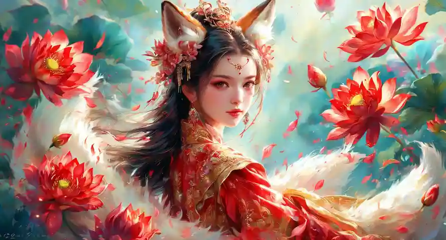 2k古风壁纸-梦幻 - 狐耳-神话「哲风壁纸」