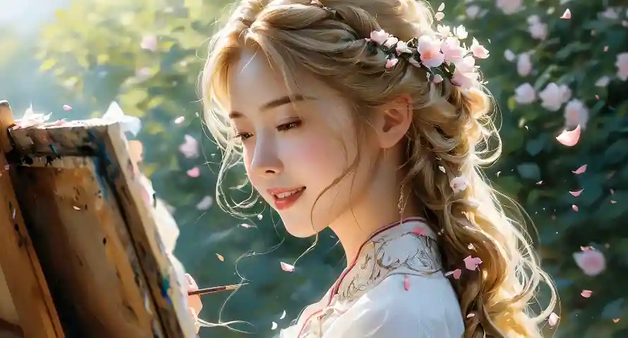 2k清纯壁纸-特写 - 画画-美女「哲风壁纸」