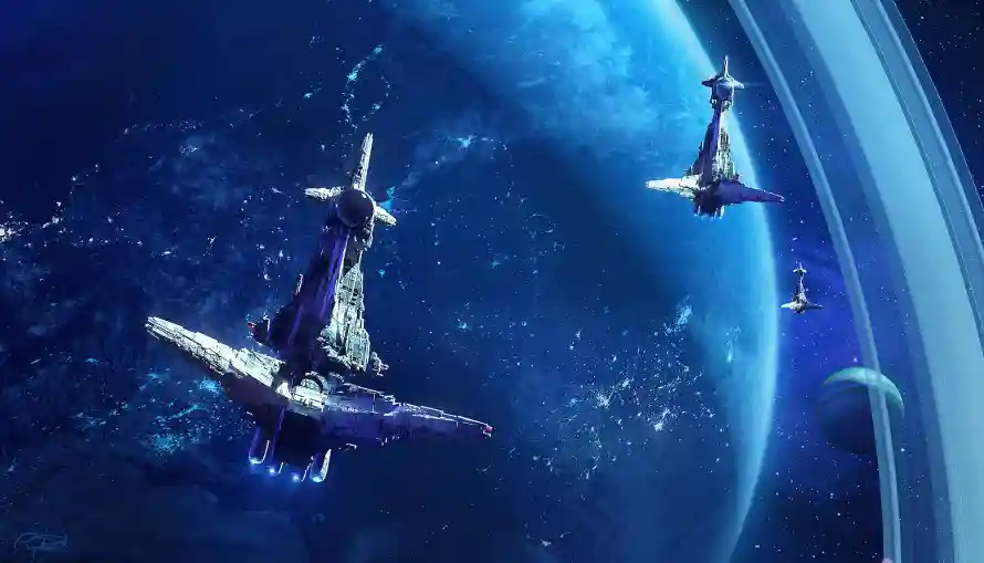 2k宇宙场景壁纸-科幻飞船 - Lacoste-拉斐尔·拉科斯特「哲风壁纸」