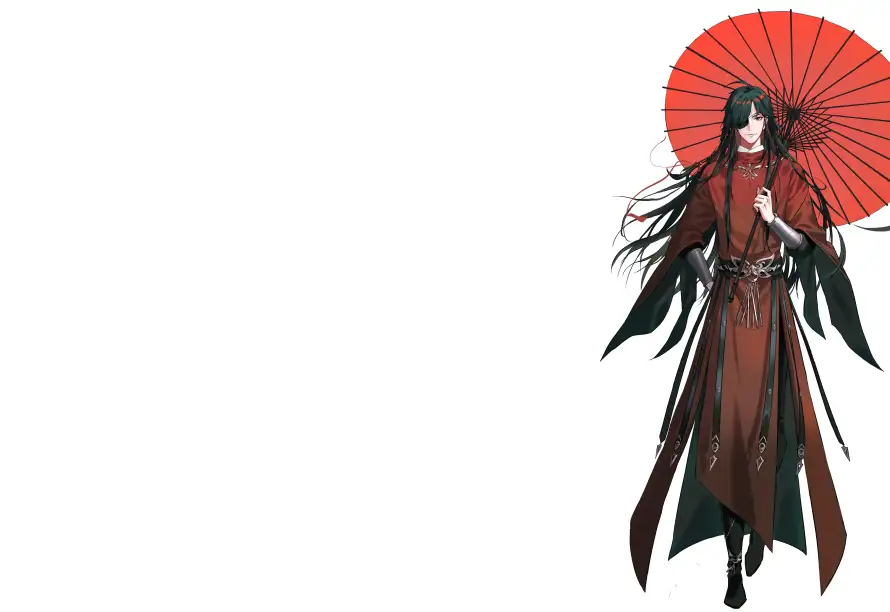 8k执伞壁纸-红衣 - 花城-古风人物「哲风壁纸」