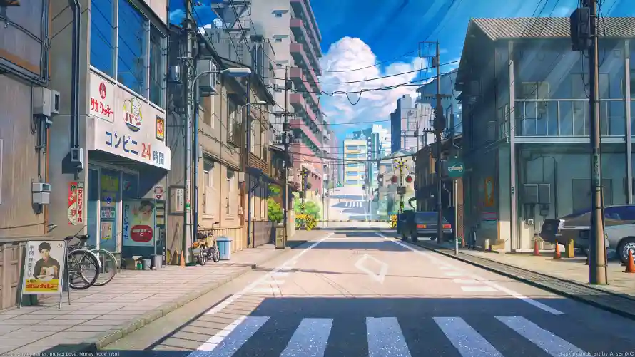 4k动漫壁纸-街道 - 动漫壁纸-城市街景「哲风壁纸」