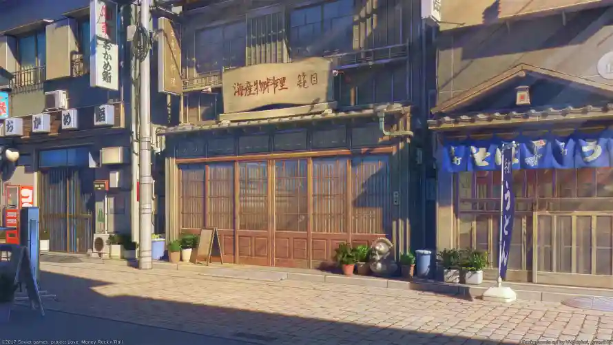 4k动漫壁纸-插画 - 日系街道-街道场景「哲风壁纸」