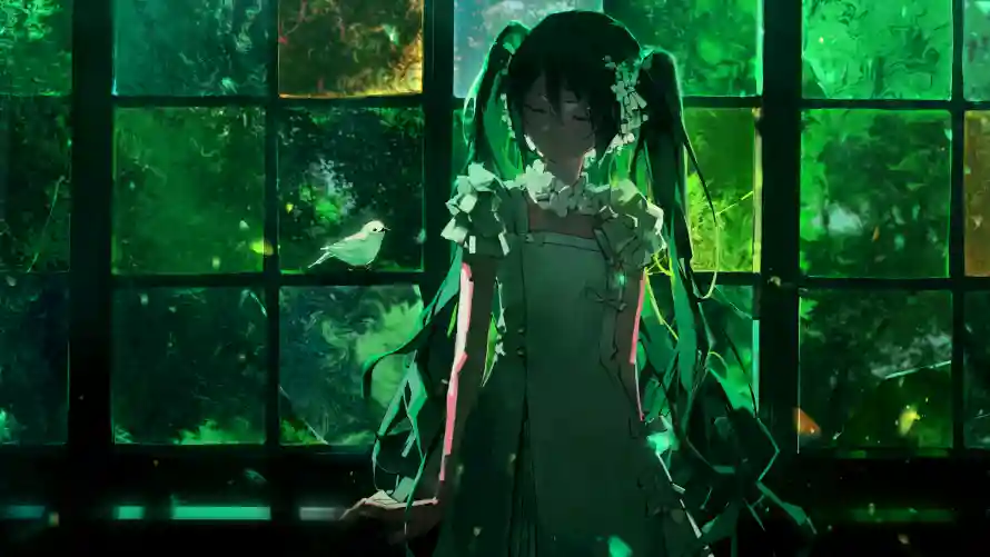 4k初音壁纸-森林 - 二次元-动漫角色「哲风壁纸」