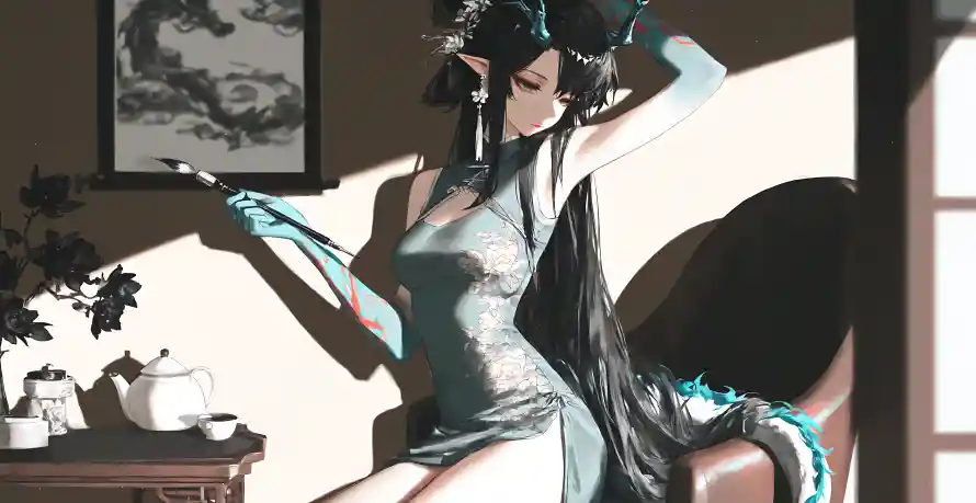 4k动漫壁纸-少女 - 中式背景-动漫少女「哲风壁纸」