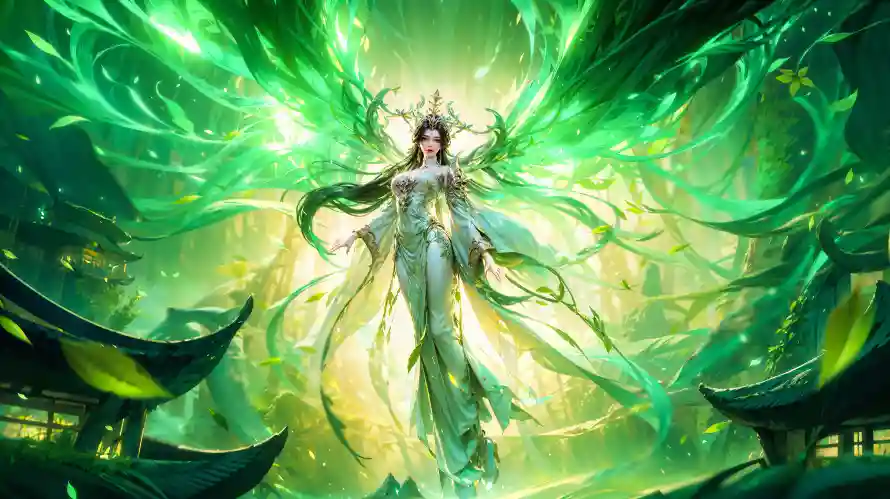 2k国漫壁纸-玄幻 - 背景-耀眼绿「哲风壁纸」
