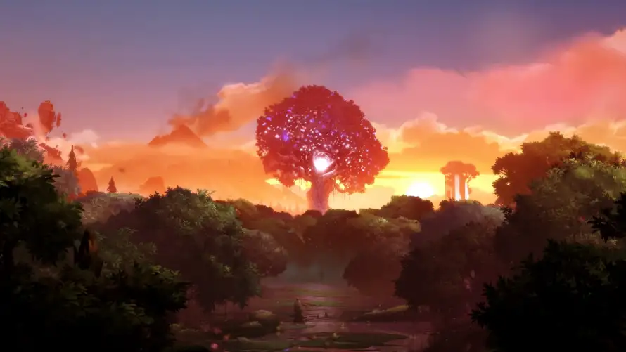 2k壁纸引擎壁纸-奇幻森林 - 日落场景-梦幻日落「哲风壁纸」
