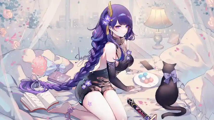 3k动漫壁纸-少女 - 萌猫-二次元「哲风壁纸」