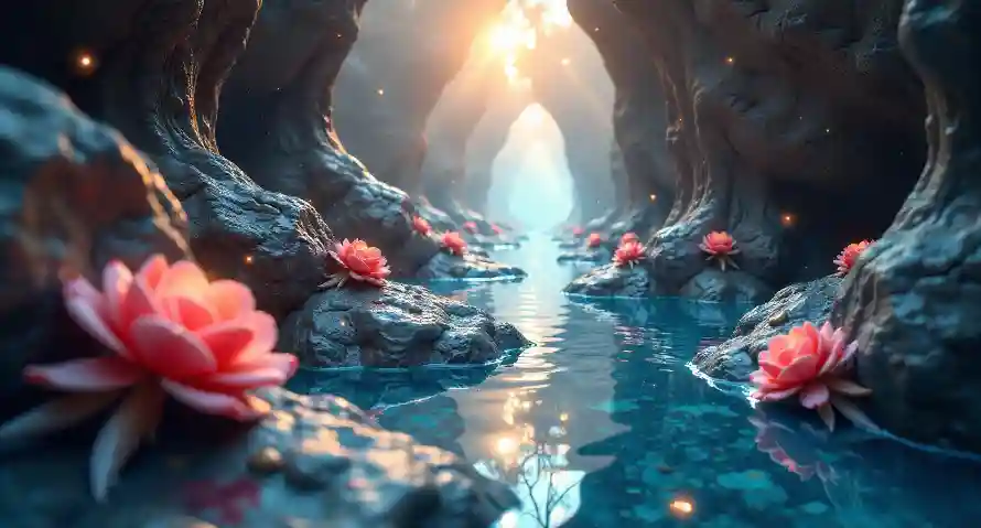 2k仙境壁纸-唯美 - 溪流-风景「哲风壁纸」