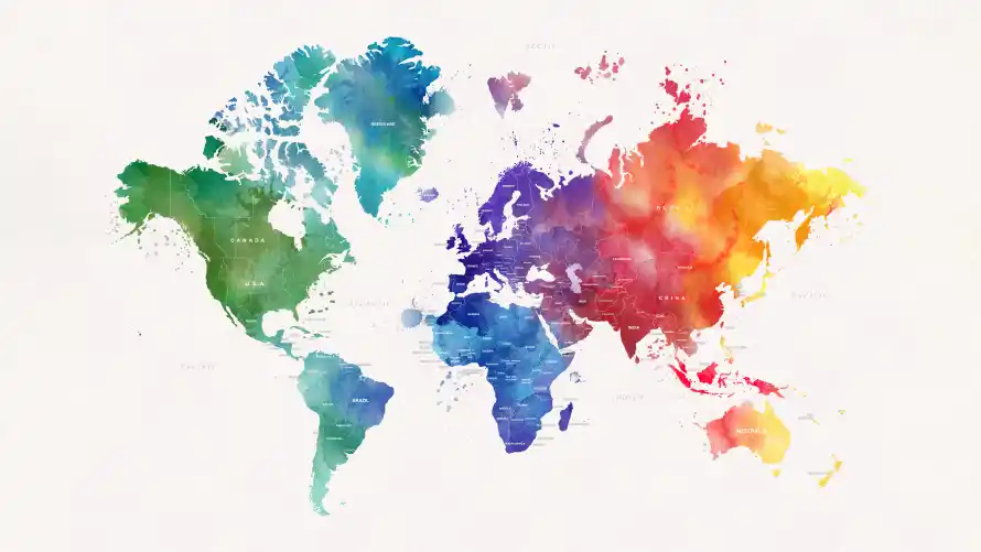 5k地图壁纸-艺术 - 世界地图-创意地图「哲风壁纸」